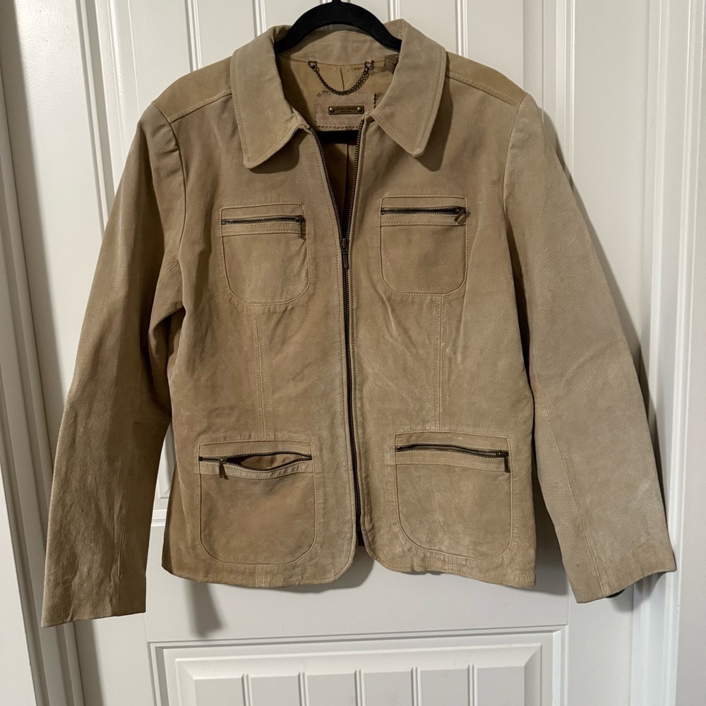 In Extenso beige 100% Suede Leather vintage